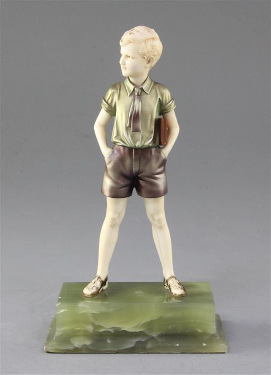 Ferdinand Preiss. A bronze and ivory figure; Sonny Boy Height overall 8.25in.